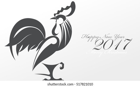 Vector image of an cock on white background