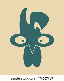 Vector image of an cock. Rooster icon as symbol of the 2017 new year