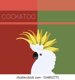 Vector image of the Cockatoo flat postcard