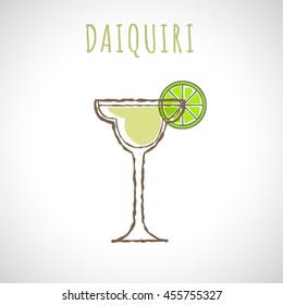 vector image of cocktail Daiquiri, stylized in the color