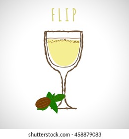 vector image of cocktail egg Flip stylized in color