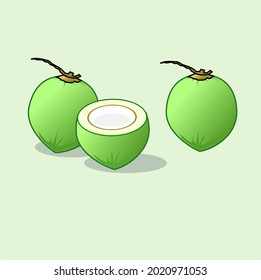 Vector image of coconut illustration design in two versions. Suitable for product logos, agriculture, brands, or other related uses. Hope it brings positive energy to your business