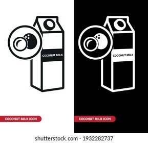 Imagen vectorial. Icono de leche de coco.