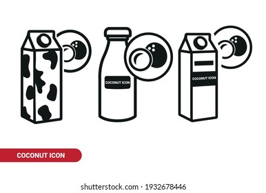 Vector image. Coconut milk icon.