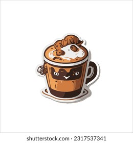 vector image of coffe, black coffe taste, moccacino taste, white background.