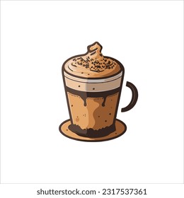 vector image of coffe, black coffe taste, moccacino taste, white background.