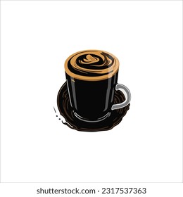 vector image of coffe, black coffe taste, moccacino taste, white background.