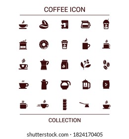Vector image. Coffee button collection.