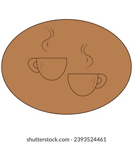 Vector image of coffee cups with a fragrant coffee drink.