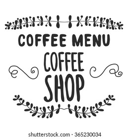 Vector image of coffee menu or shop