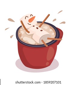 
Vector image of a coffee mug with marshmallows. Christmas mood.