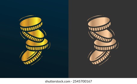 vector image of a coin with a beautiful and cool gold color texture