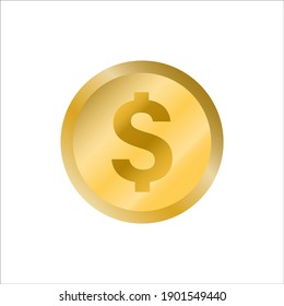imagen vectorial de una moneda con un signo de dólar