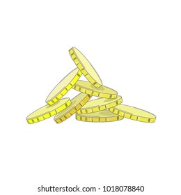 Vector image of coins. A mountain of money.