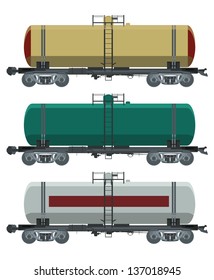 Vector image of collection of cistern cars