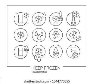 Imagen vectorial. Colección de diferentes iconos congelados.
