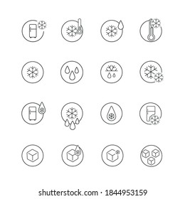 Vector image. Collection of different frozen icons.