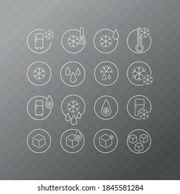 Vector image. Collection of different frozen icons.