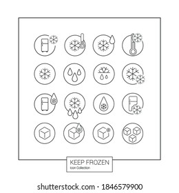 Vector image. Collection of different frozen icons.