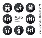 Vector image. Collection of different people icons. Family image.