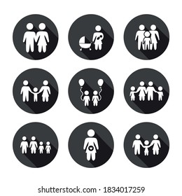 Vector image. Collection of different people icons. Family image.