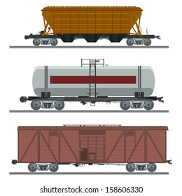vector image of collection of different wagons