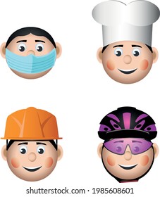 Vector image collection of face icons