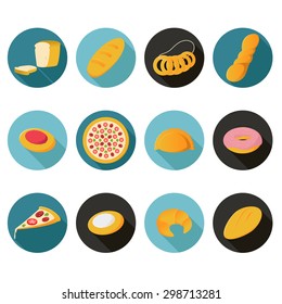 Vector image of collection of flat bread icons