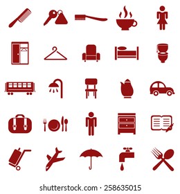 Vector image of a collection of hotel icons