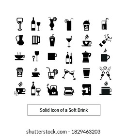 Vector image. Collection of nice buttons of different drinks.