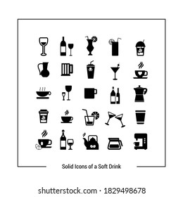 Vector image. Collection of nice buttons of different drinks.