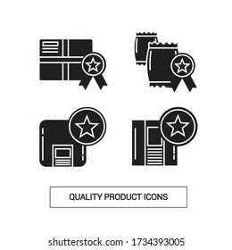 Vector image. Collection of quality product icons. Basic solid icons.