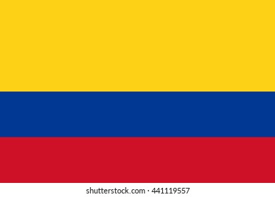 Vector image of  Colombia flag.  Proportion2:3. EPS10.