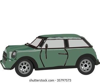 The vector image of a color retro of the car