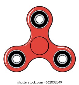 Vector image of a color spinner. Red isolated drawing on white background.
