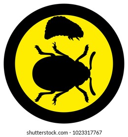 Vector image of the Colorado beetle silhouette and its crests on a white background