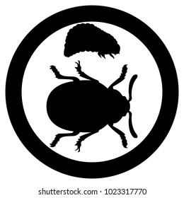 Vector image of the Colorado beetle silhouette and its crests on a white background