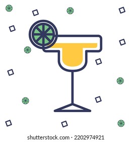 vector image. colored drinks elements icon with circles and boxes around.