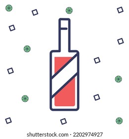 vector image. colored drinks elements icon with circles and boxes around.