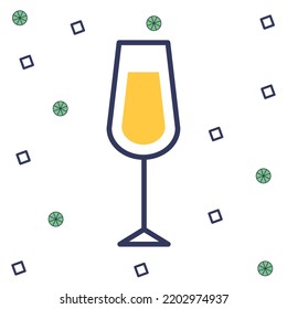 vector image. colored drinks elements icon with circles and boxes around.