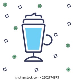 vector image. colored drinks elements icon with circles and boxes around.
