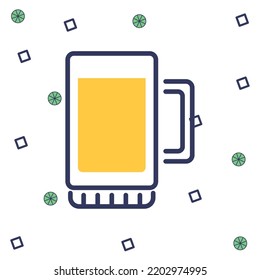 vector image. colored drinks elements icon with circles and boxes around.