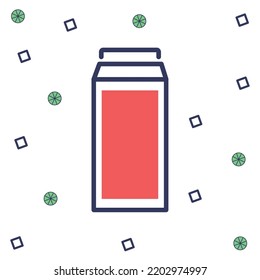 vector image. colored drinks elements icon with circles and boxes around.