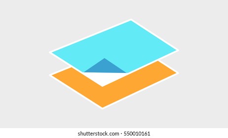 Vector image of colored paper on a light background. The subject for art and handicrafts, of art, entertainment, crafts, applique. cardboard. For design object
