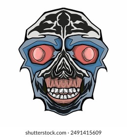 a vector image of a colored skull