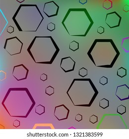 Vector image of a colorful abstract background with geometric shapes. Multicolored hexagons on a colorful background. New design for your ad, poster, banner.