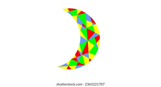 Imagen vectorial de la forma colorida de la luna abstracta