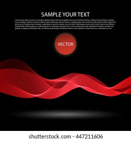 Vector image Colorful abstract waves on black background