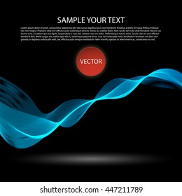 Vector image Colorful abstract waves on black background