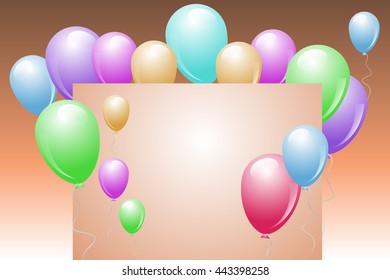 vector image of colorful balloons, invitation, greeting card,space for text